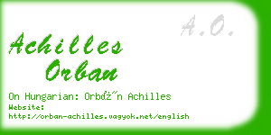 achilles orban business card